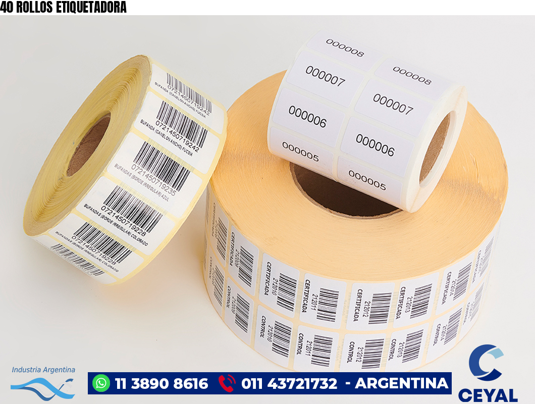 40 ROLLOS ETIQUETADORA