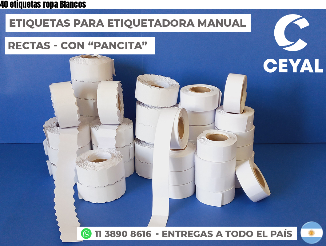 40 etiquetas ropa Blancos