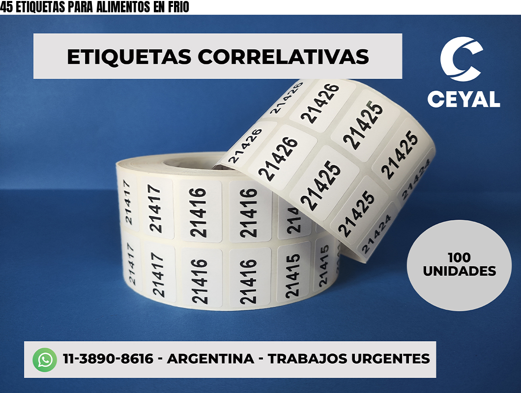 45 ETIQUETAS PARA ALIMENTOS EN FRIO