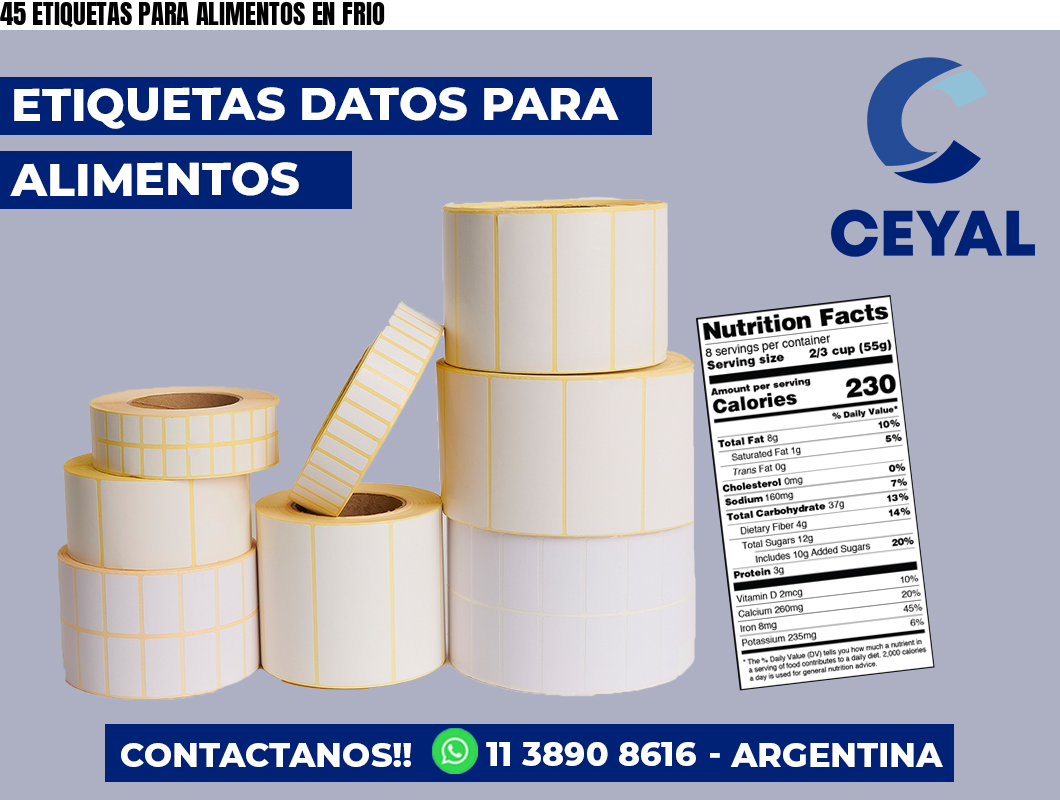 45 ETIQUETAS PARA ALIMENTOS EN FRIO