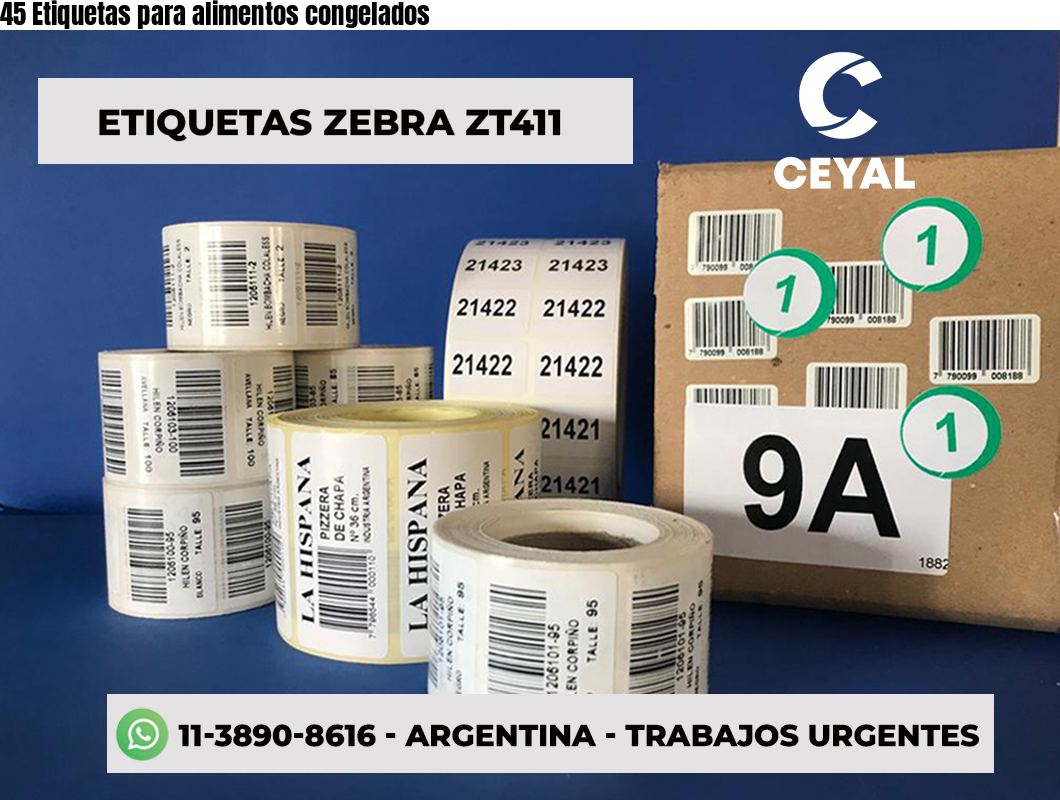 45 Etiquetas para alimentos congelados
