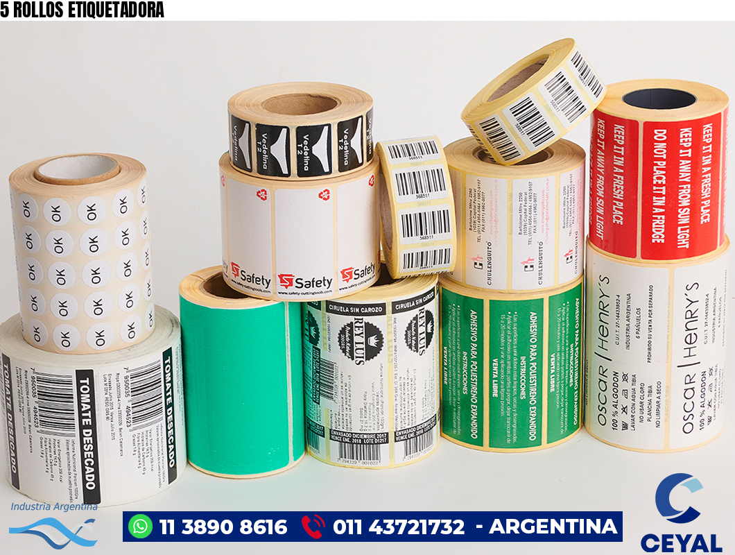 5 ROLLOS ETIQUETADORA