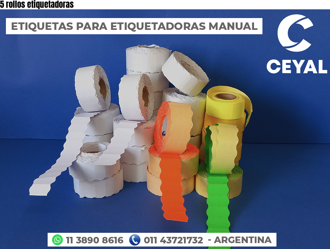 5 rollos etiquetadoras