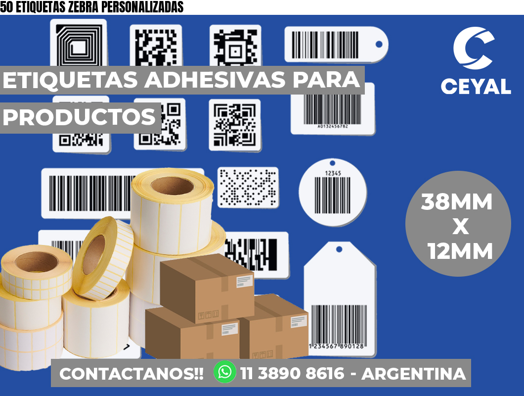 50 ETIQUETAS ZEBRA PERSONALIZADAS