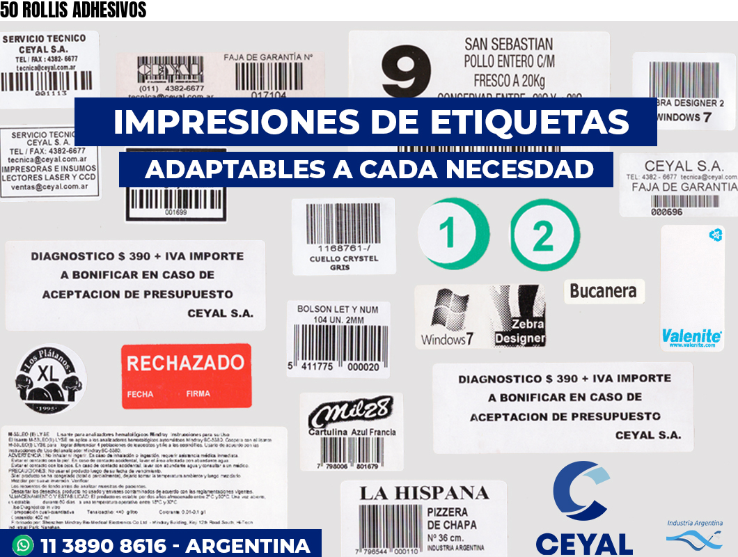 50 ROLLIS ADHESIVOS
