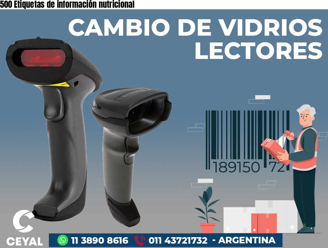 500 Etiquetas de información nutricional