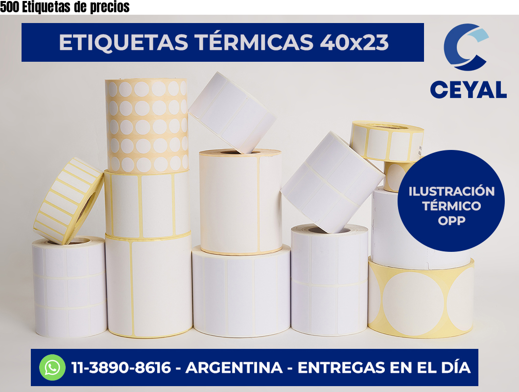 500 Etiquetas de precios