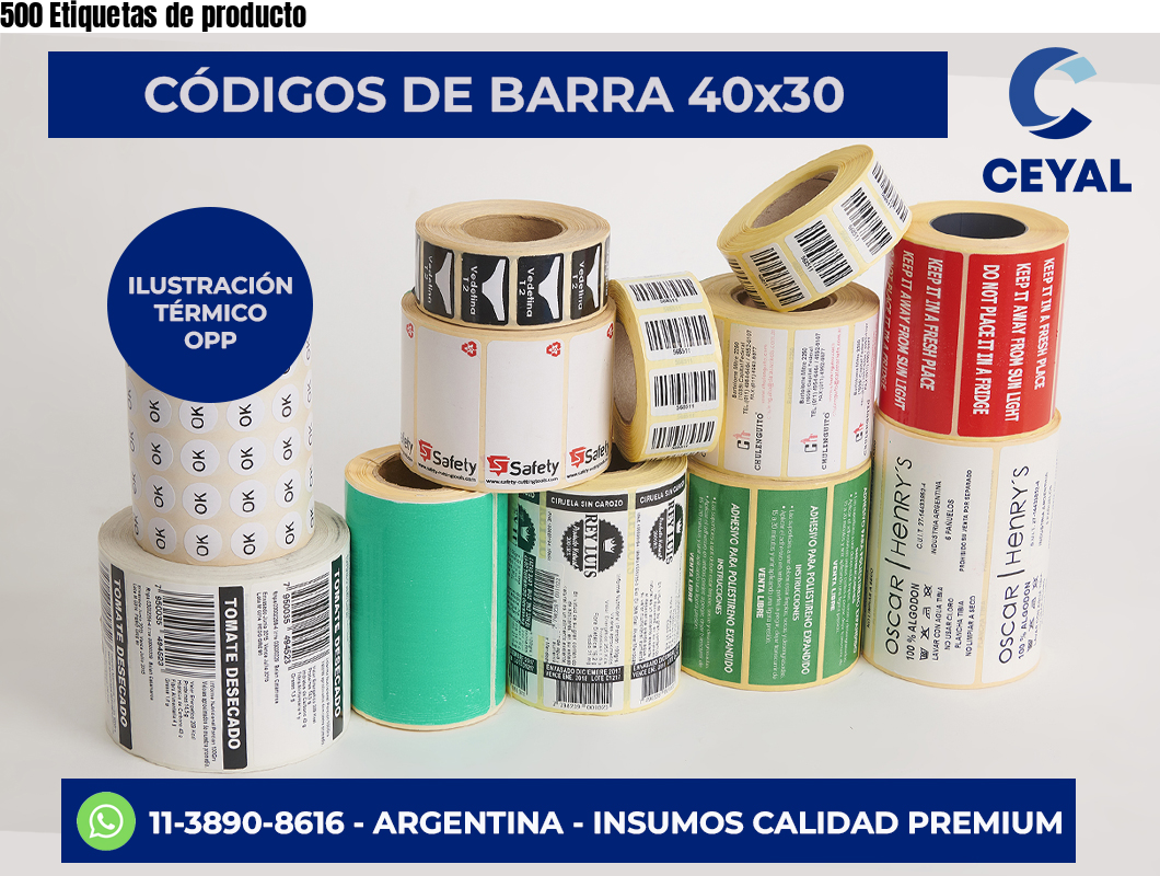 500 Etiquetas de producto