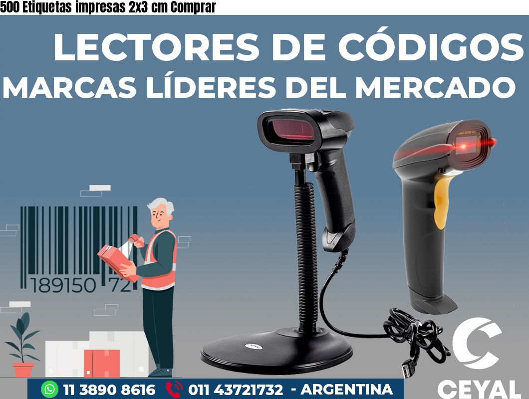 500 Etiquetas impresas 2x3 cm Comprar