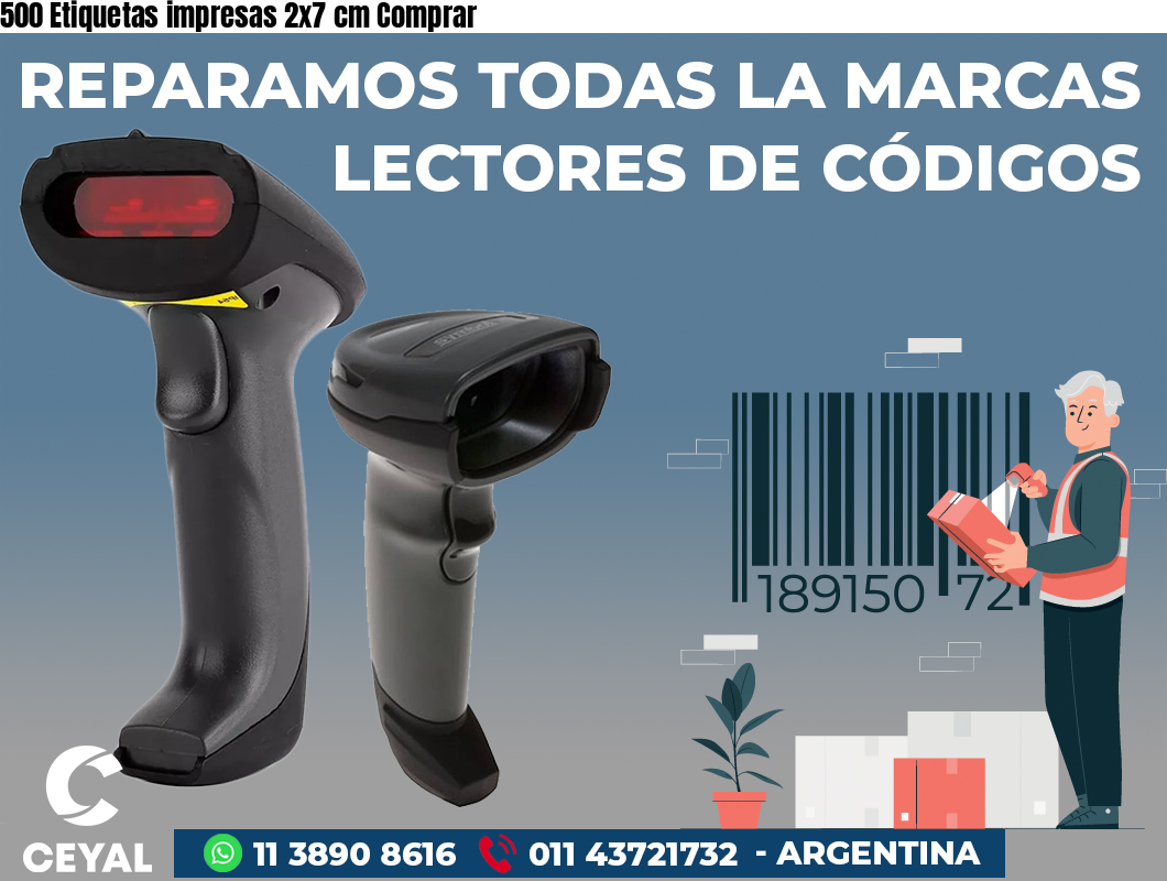500 Etiquetas impresas 2x7 cm Comprar