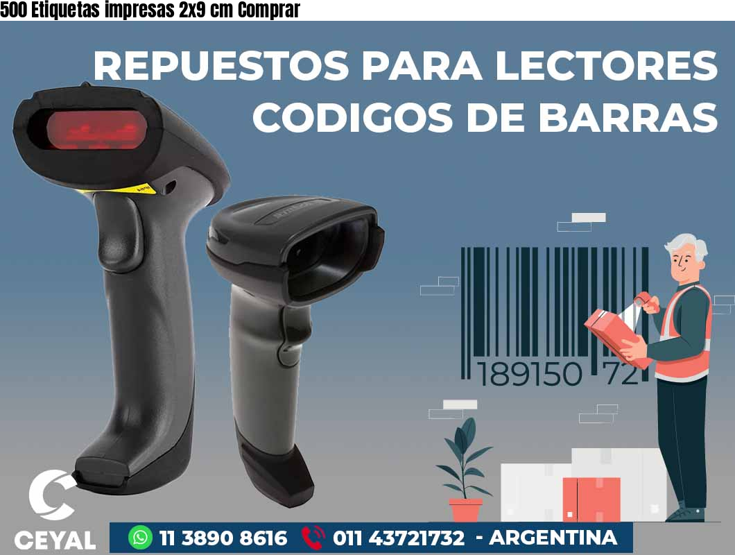 500 Etiquetas impresas 2x9 cm Comprar