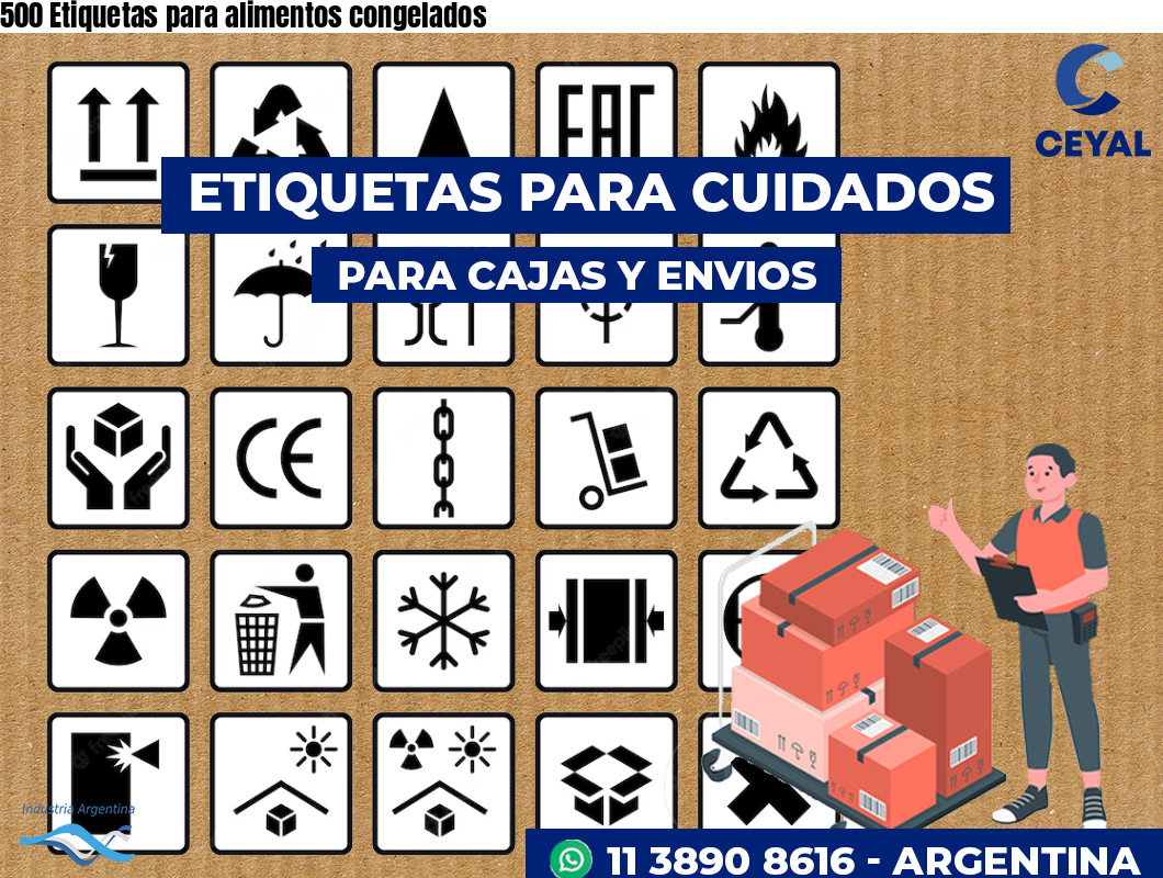 500 Etiquetas para alimentos congelados