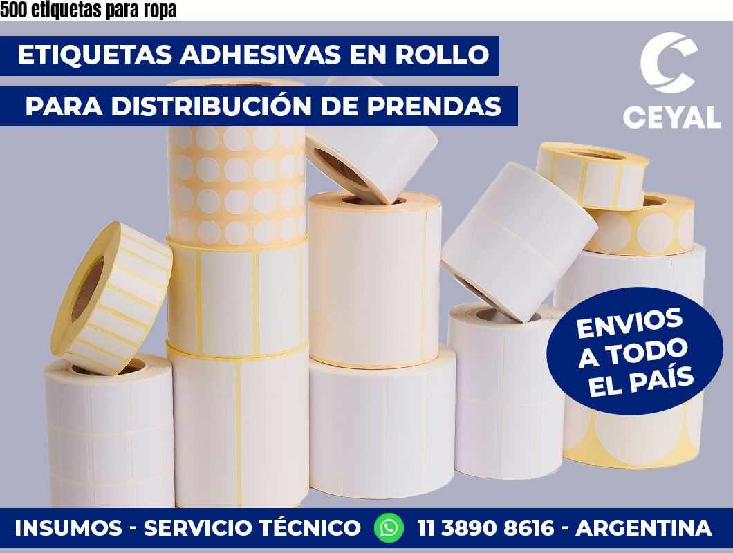 500 etiquetas para ropa