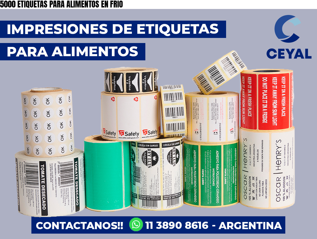 5000 ETIQUETAS PARA ALIMENTOS EN FRIO