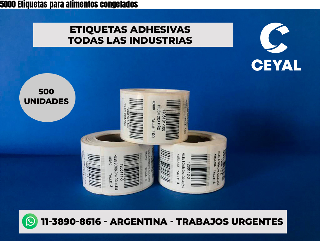 5000 Etiquetas para alimentos congelados