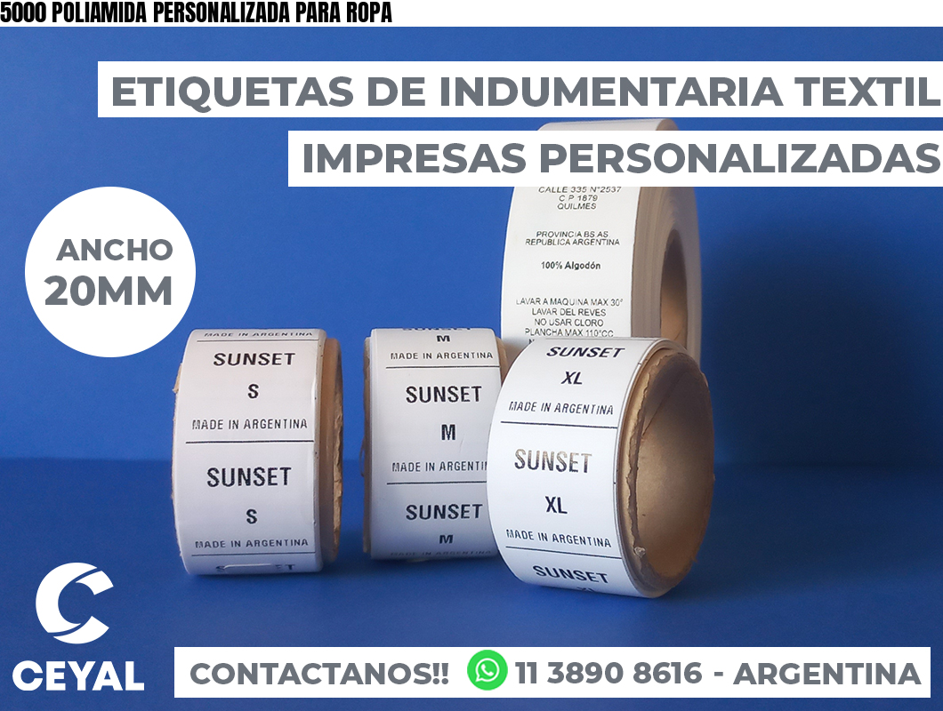 5000 POLIAMIDA PERSONALIZADA PARA ROPA