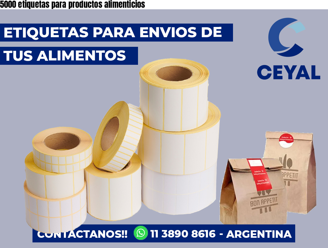 5000 etiquetas para productos alimenticios