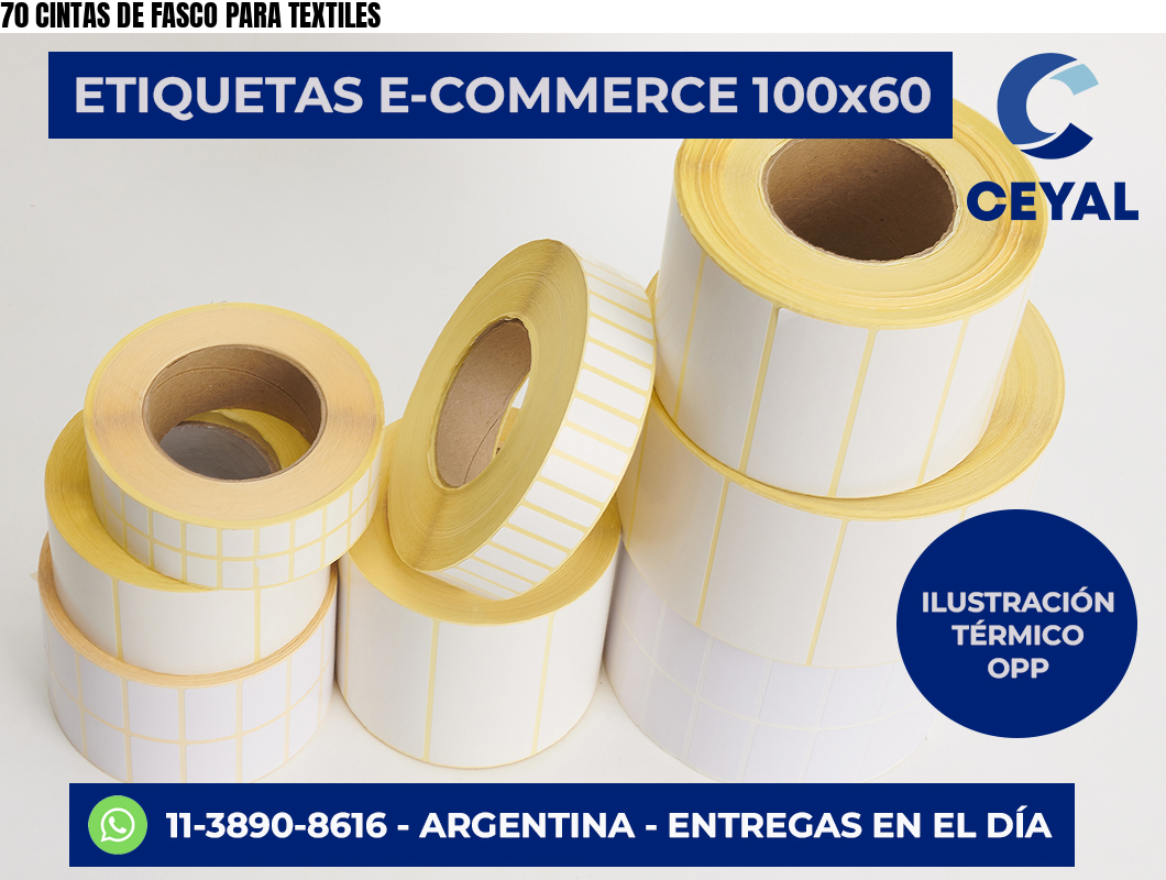 70 CINTAS DE FASCO PARA TEXTILES