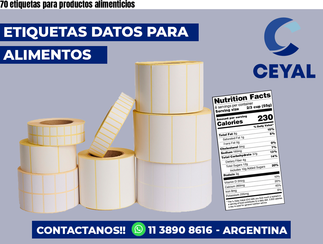 70 etiquetas para productos alimenticios