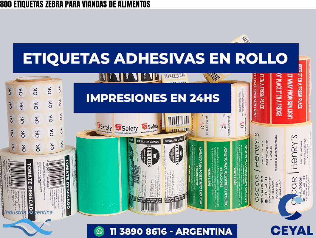 800 ETIQUETAS ZEBRA PARA VIANDAS DE ALIMENTOS