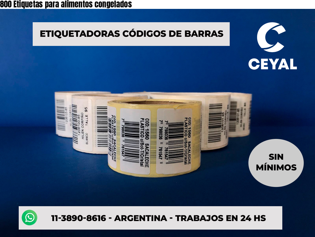 800 Etiquetas para alimentos congelados