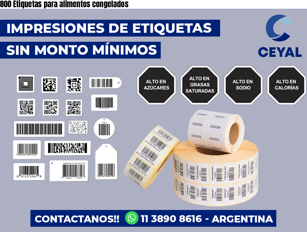 800 Etiquetas para alimentos congelados