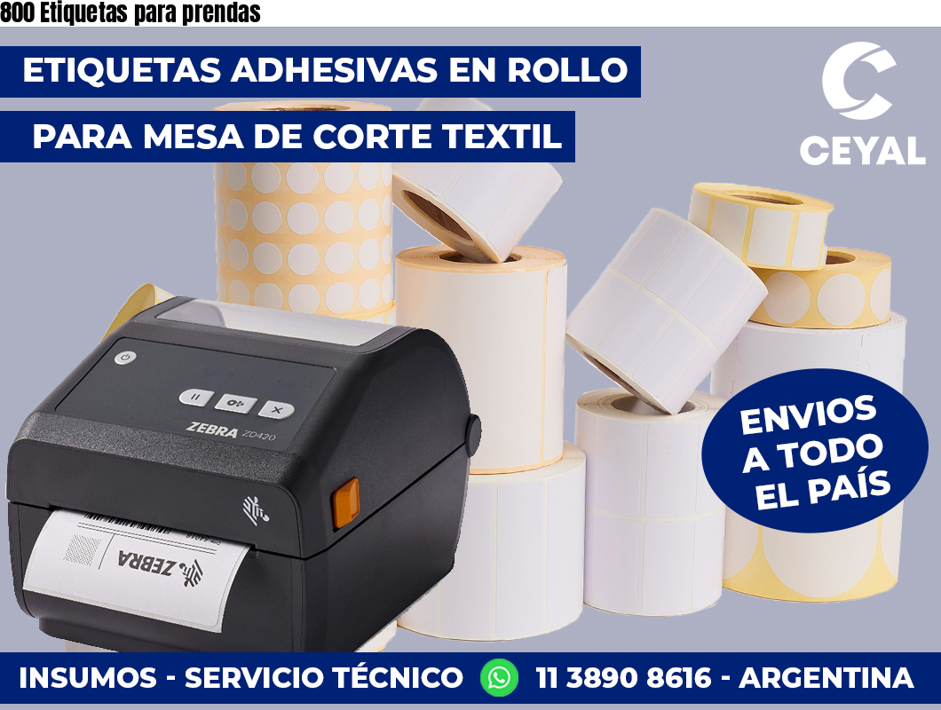 800 Etiquetas para prendas