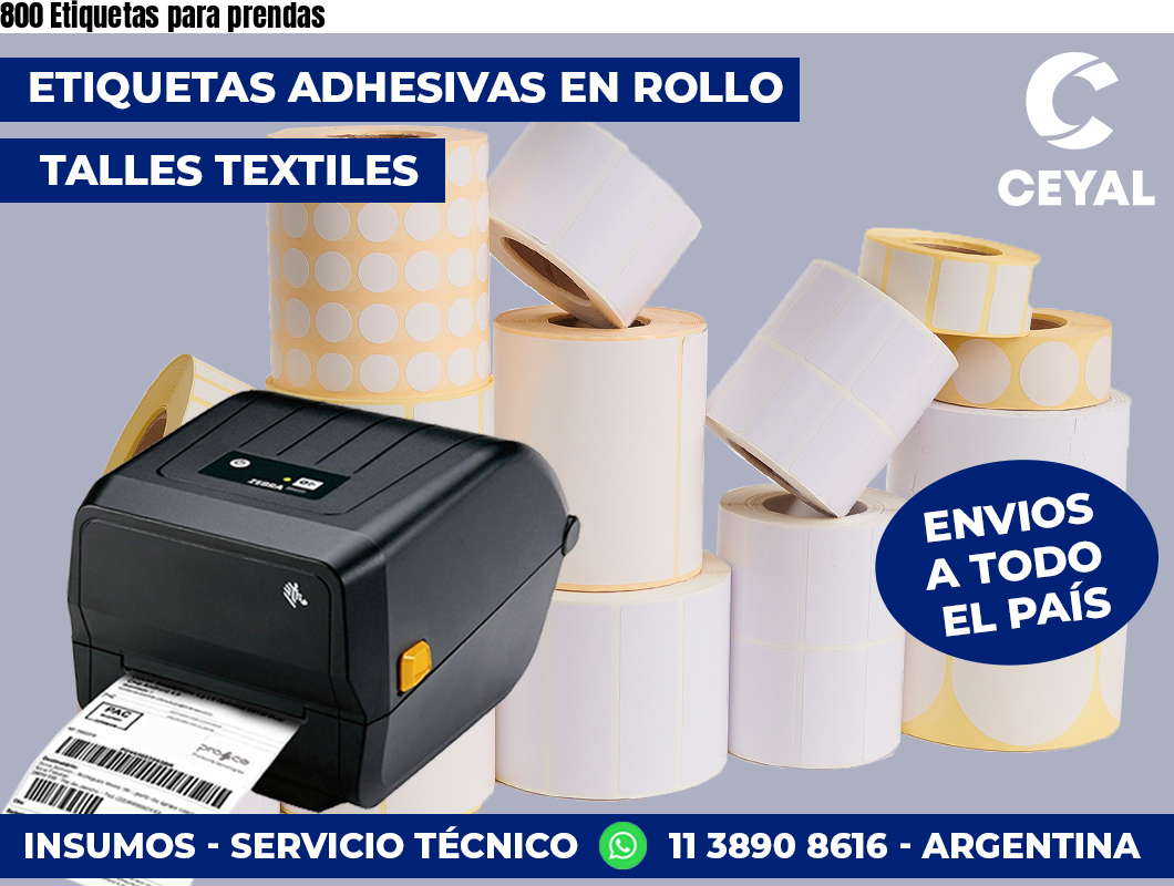 800 Etiquetas para prendas