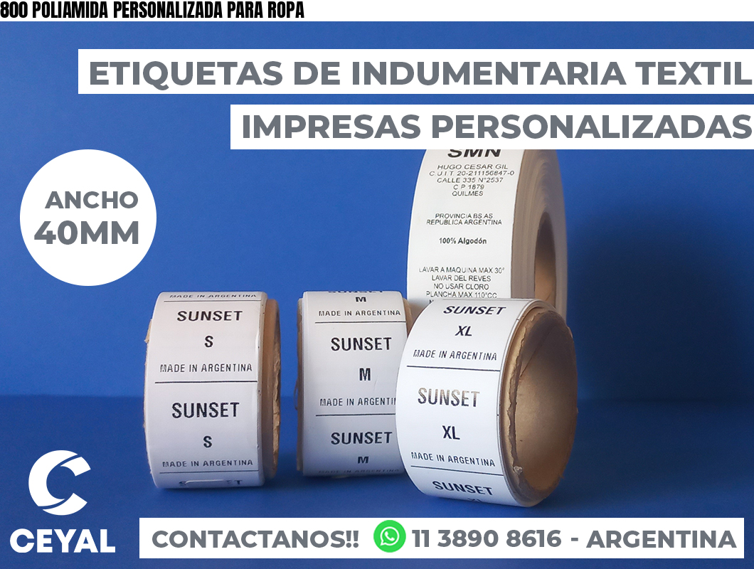 800 POLIAMIDA PERSONALIZADA PARA ROPA