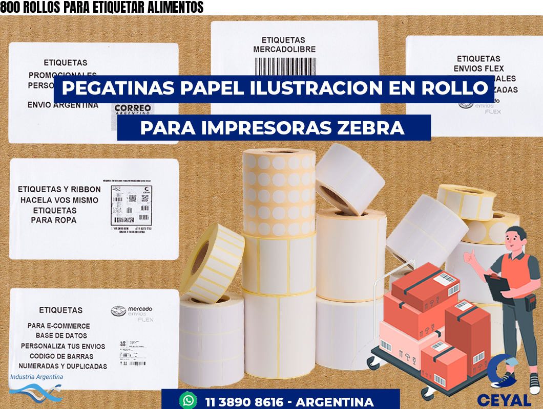 800 ROLLOS PARA ETIQUETAR ALIMENTOS
