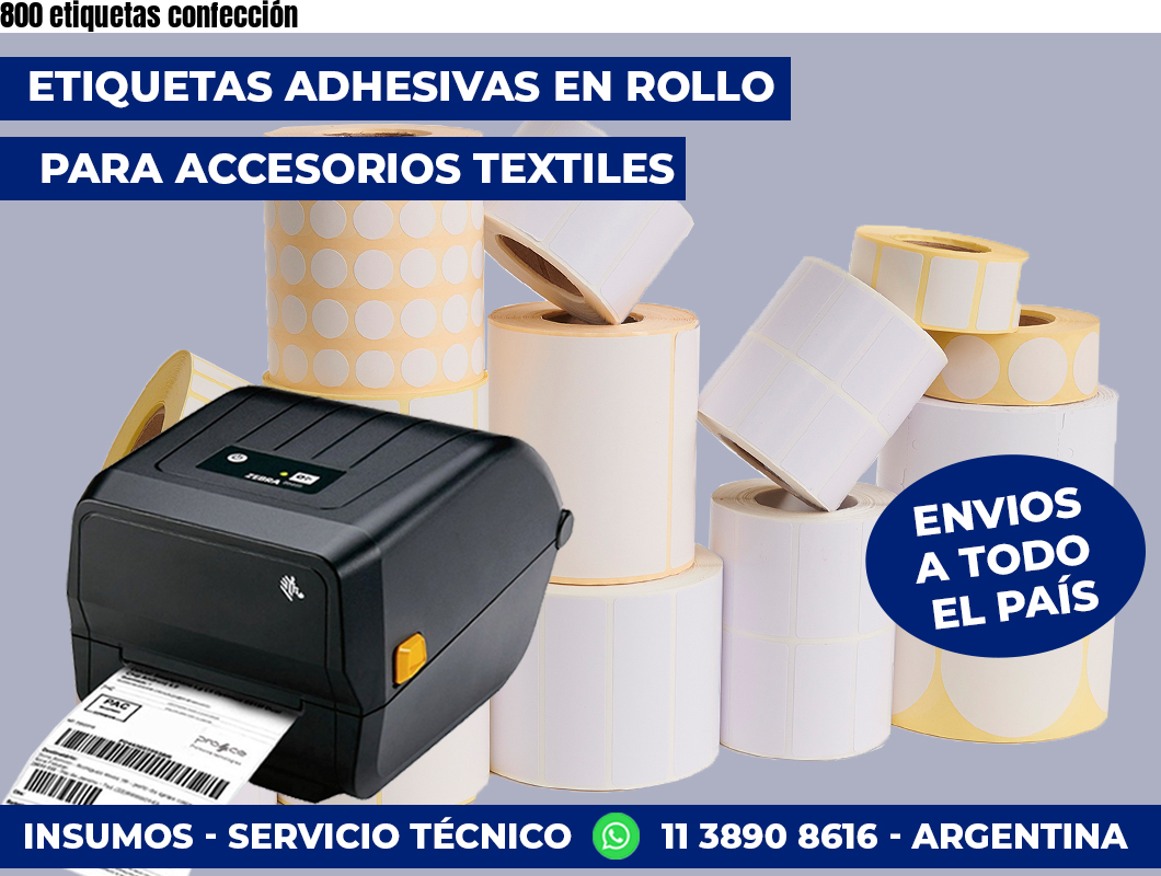 800 etiquetas confección