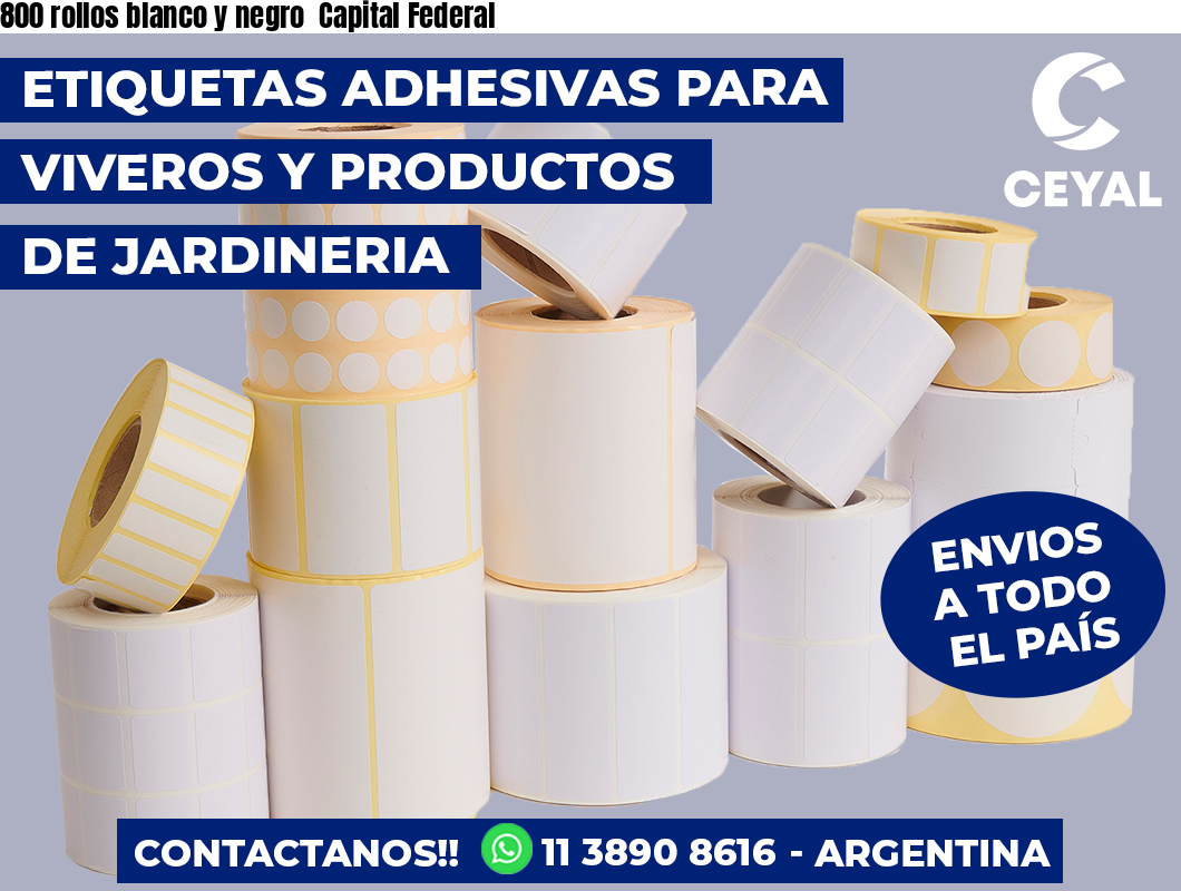 800 rollos blanco y negro Capital Federal
