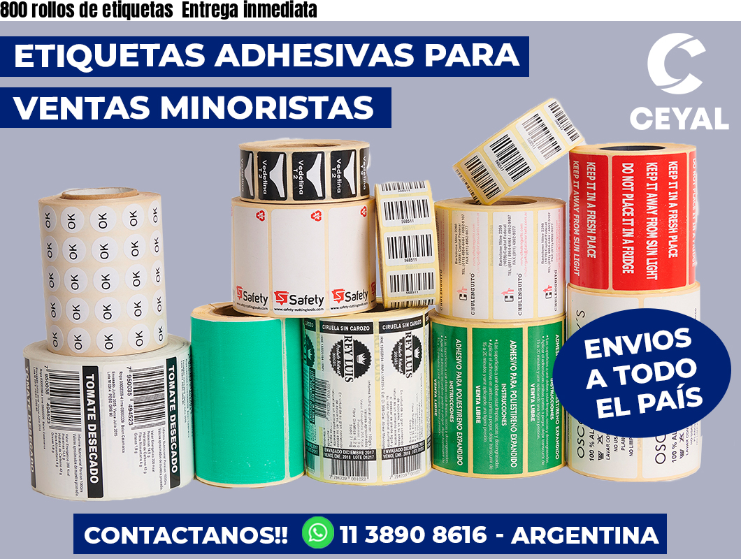 800 rollos de etiquetas Entrega inmediata