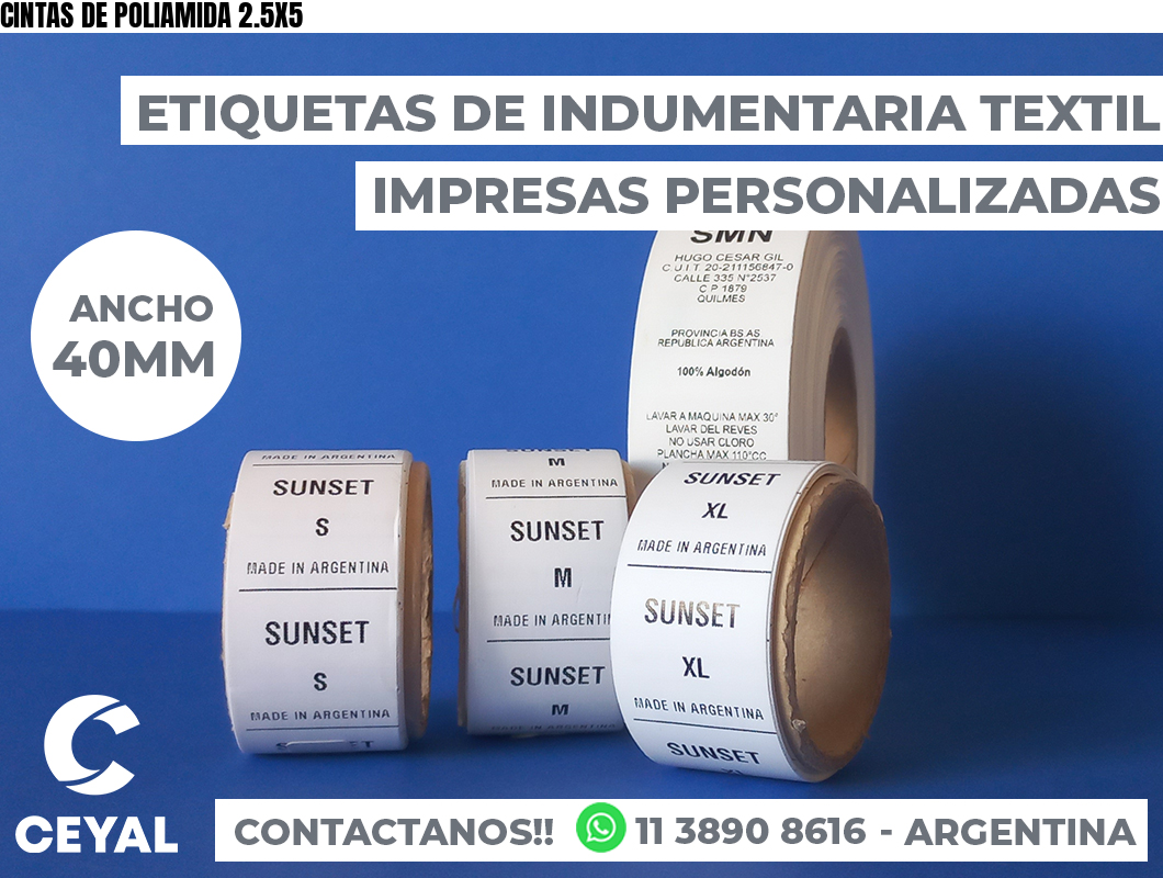 CINTAS DE POLIAMIDA 2.5X5