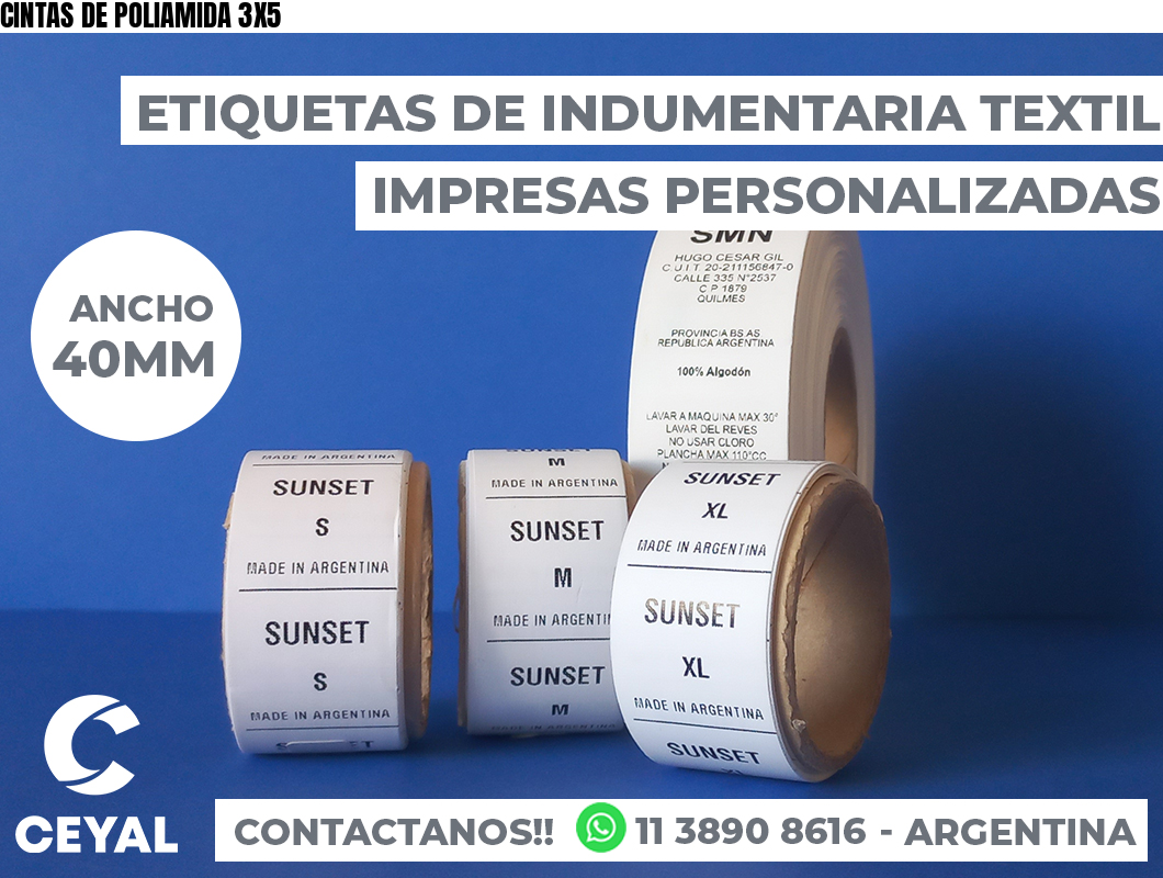 CINTAS DE POLIAMIDA 3X5