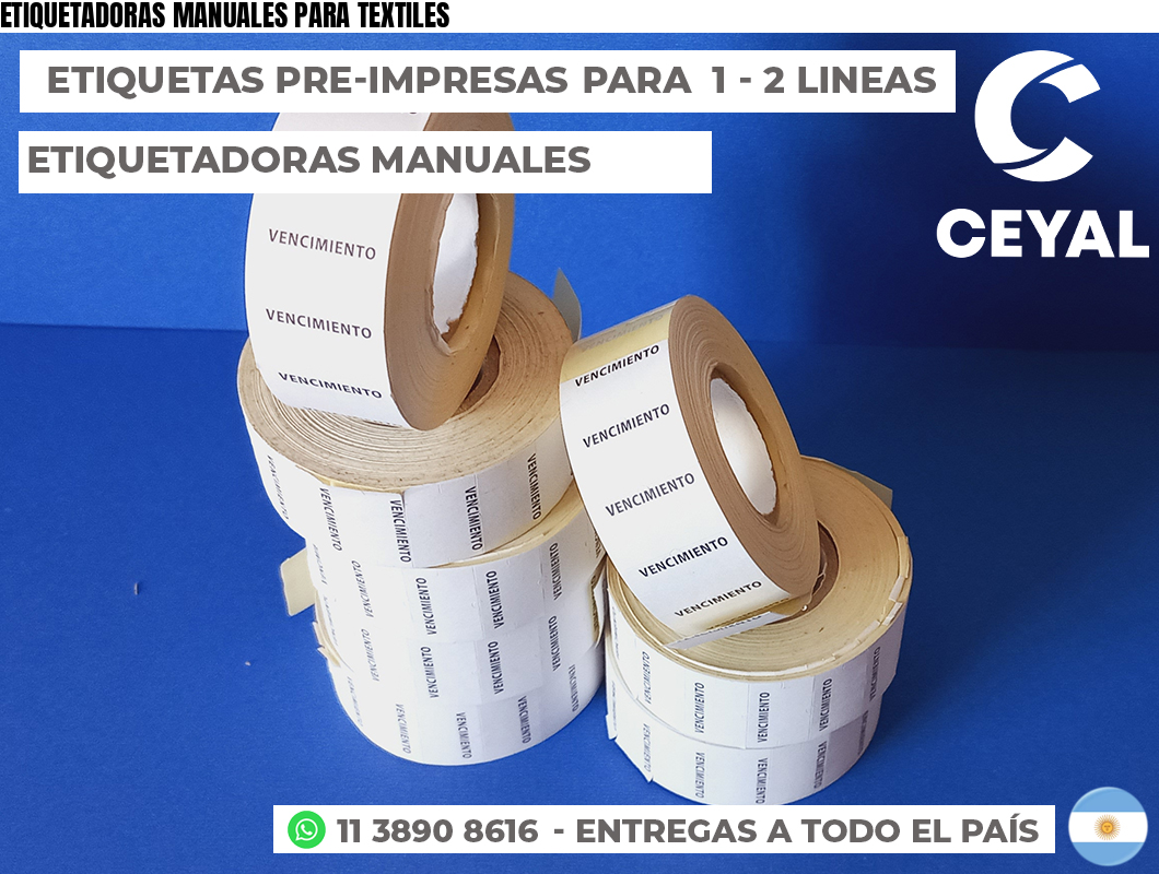 ETIQUETADORAS MANUALES PARA TEXTILES