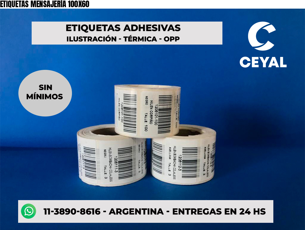 ETIQUETAS MENSAJERÍA 100X60