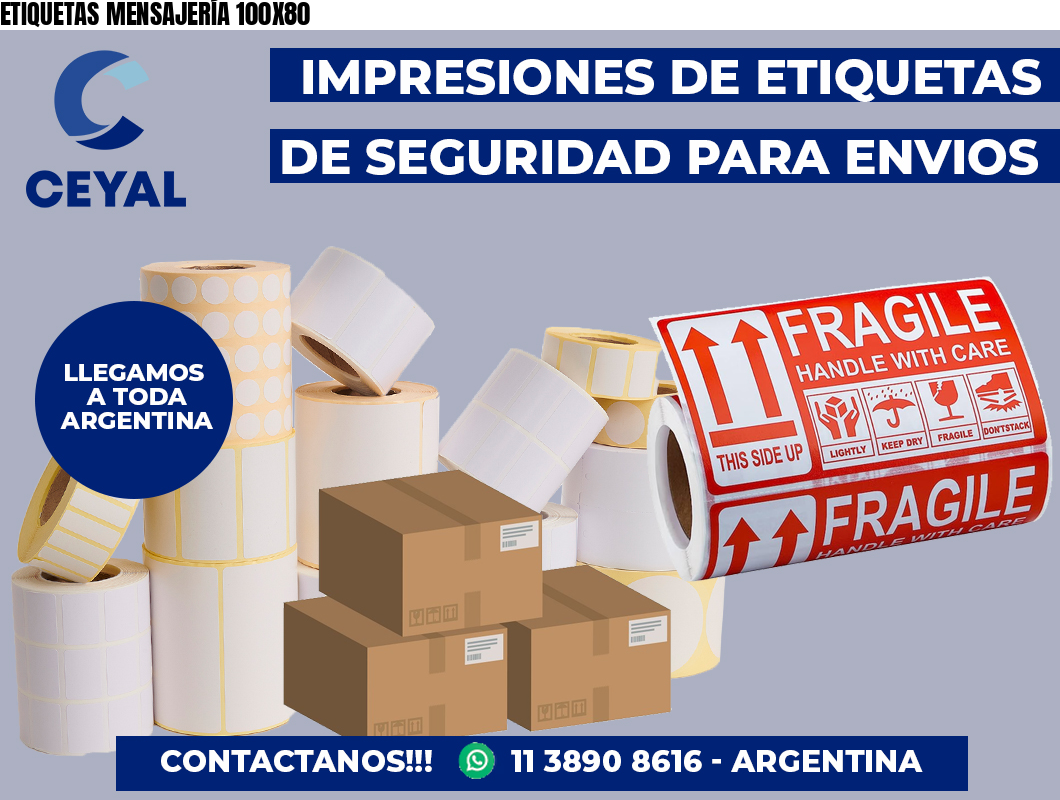 ETIQUETAS MENSAJERÍA 100X80