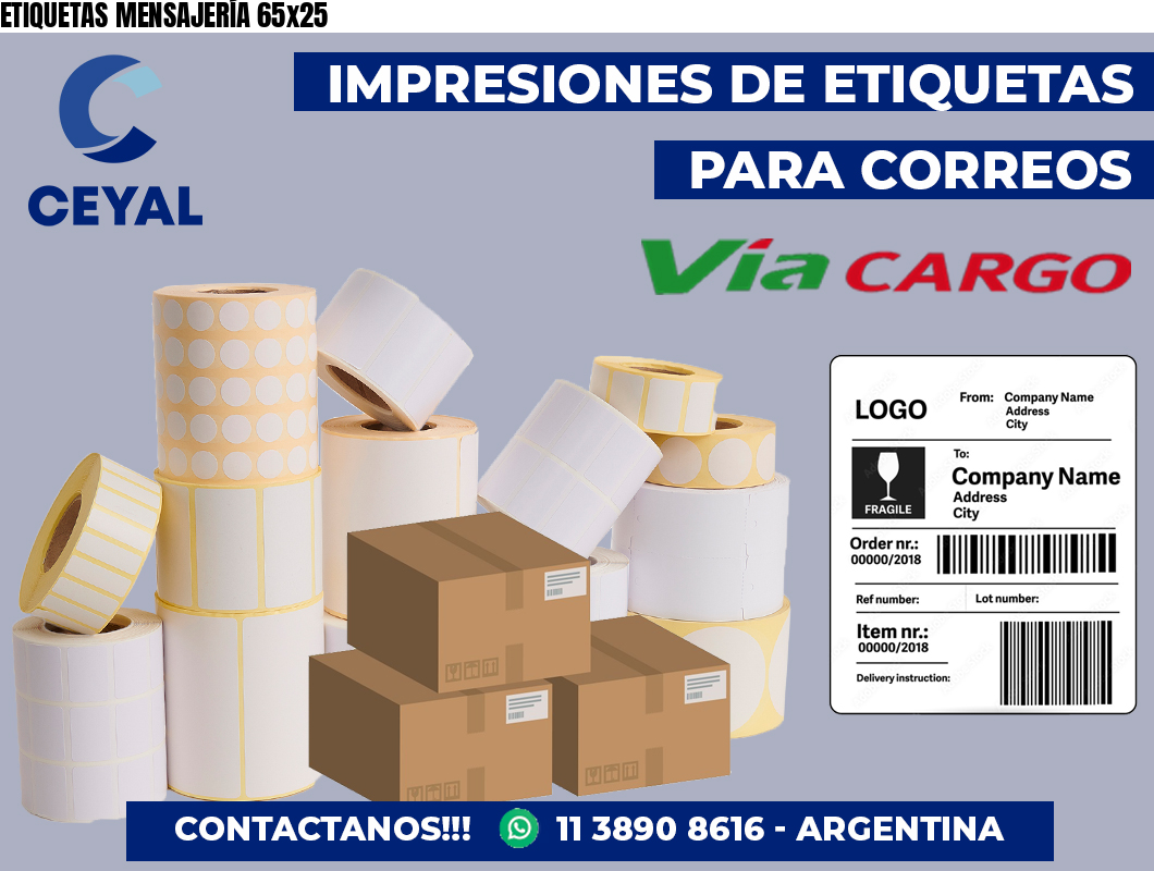 ETIQUETAS MENSAJERÍA 65×25
