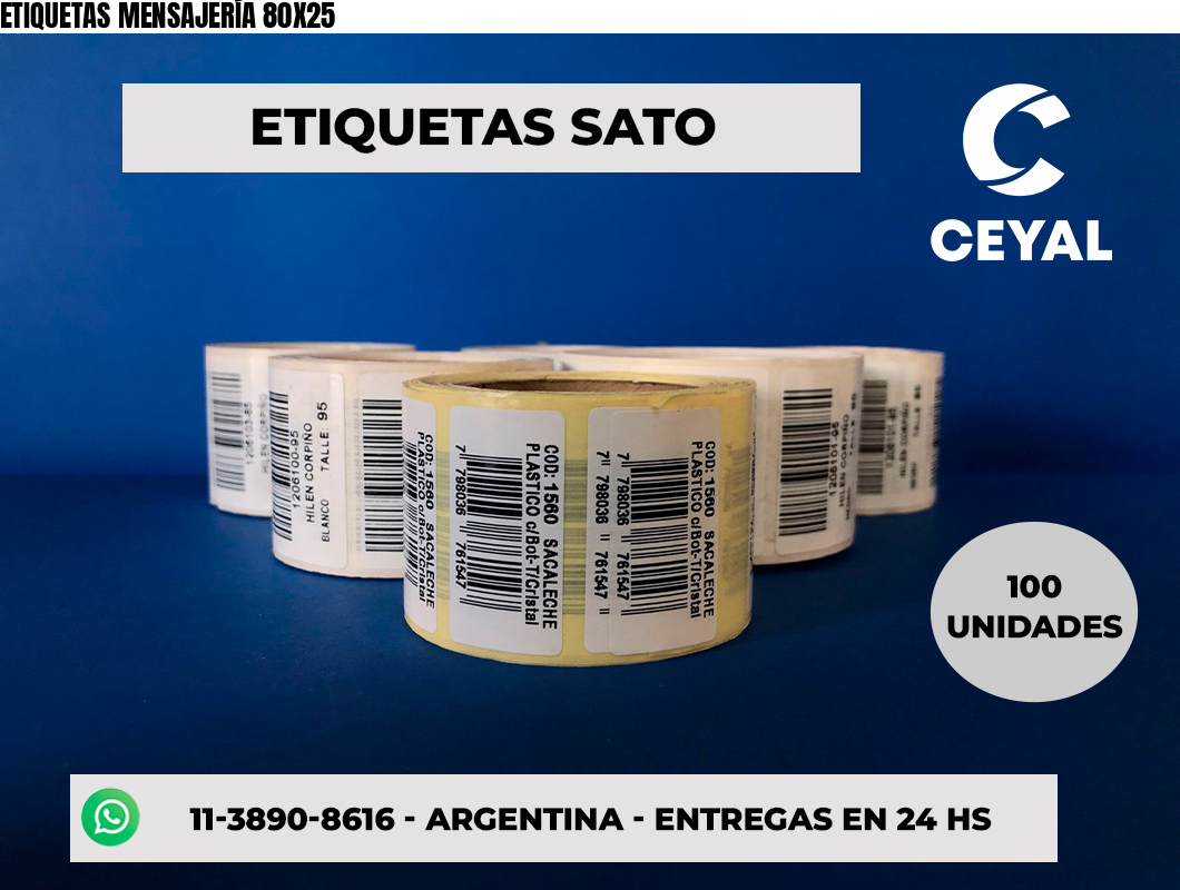 ETIQUETAS MENSAJERÍA 80X25