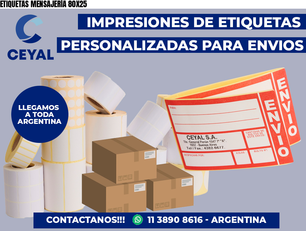 ETIQUETAS MENSAJERÍA 80X25
