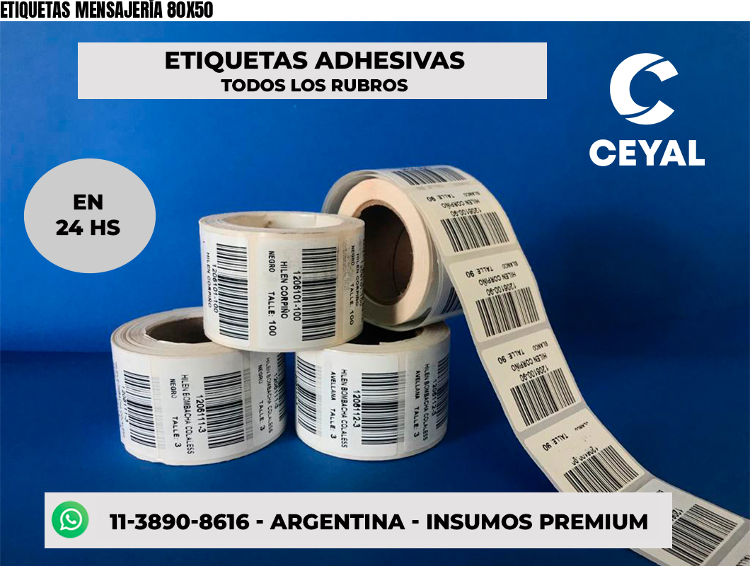 ETIQUETAS MENSAJERÍA 80X50