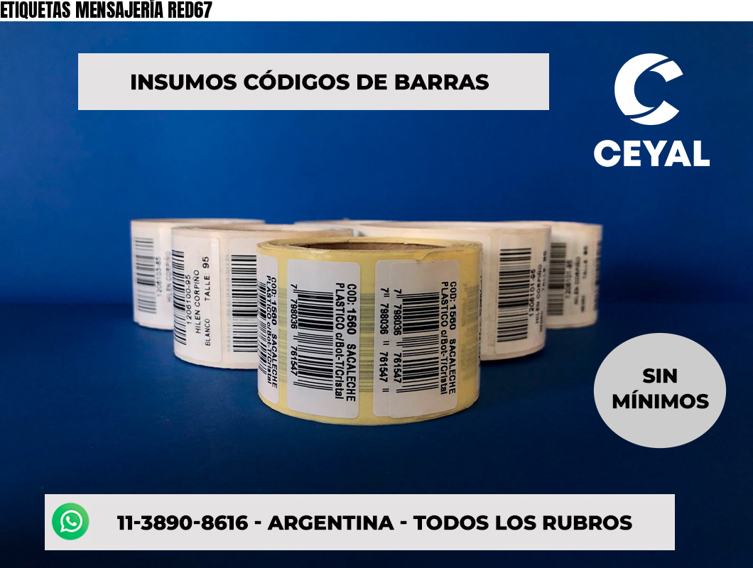 ETIQUETAS MENSAJERÍA RED67