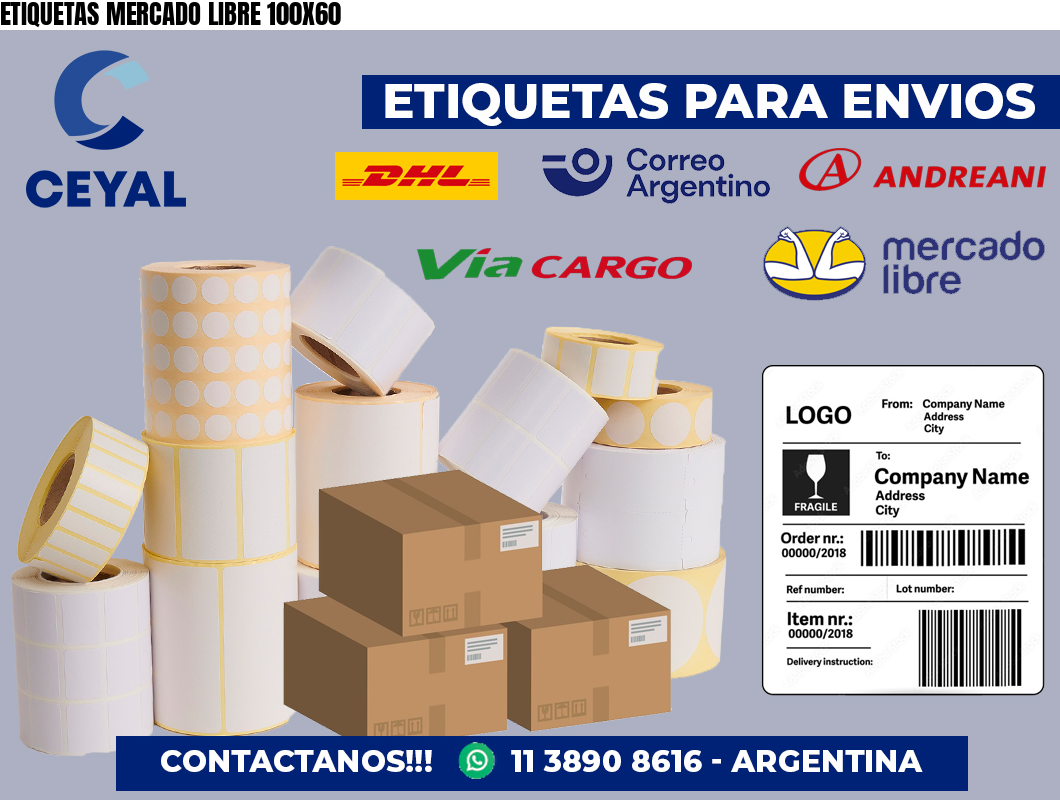 ETIQUETAS MERCADO LIBRE 100X60