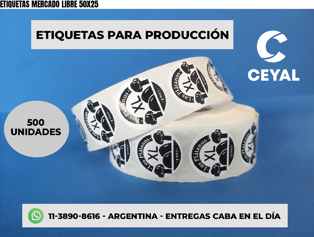 ETIQUETAS MERCADO LIBRE 50X25