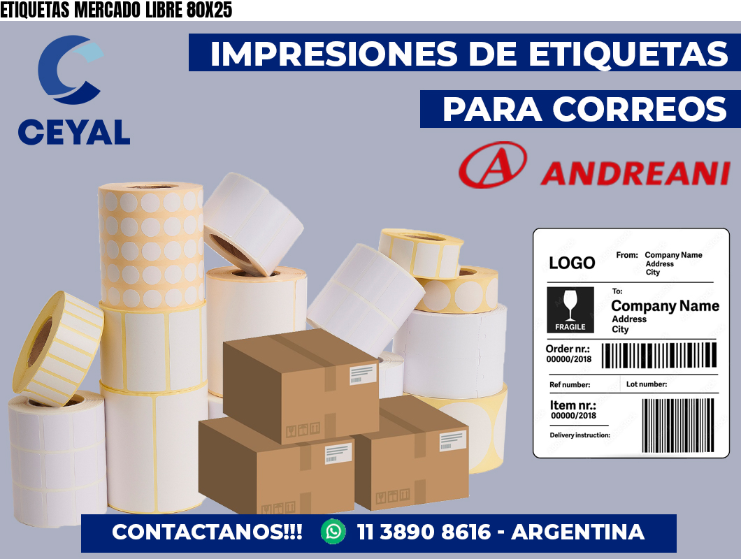 ETIQUETAS MERCADO LIBRE 80X25
