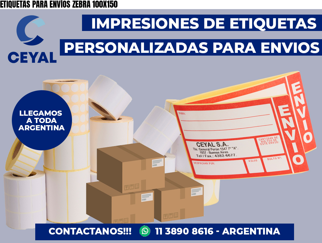 ETIQUETAS PARA ENVÍOS ZEBRA 100X150