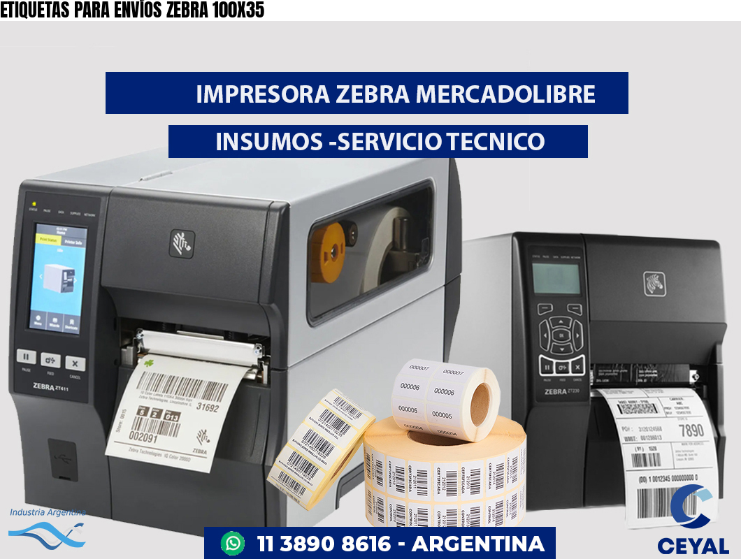 ETIQUETAS PARA ENVÍOS ZEBRA 100X35