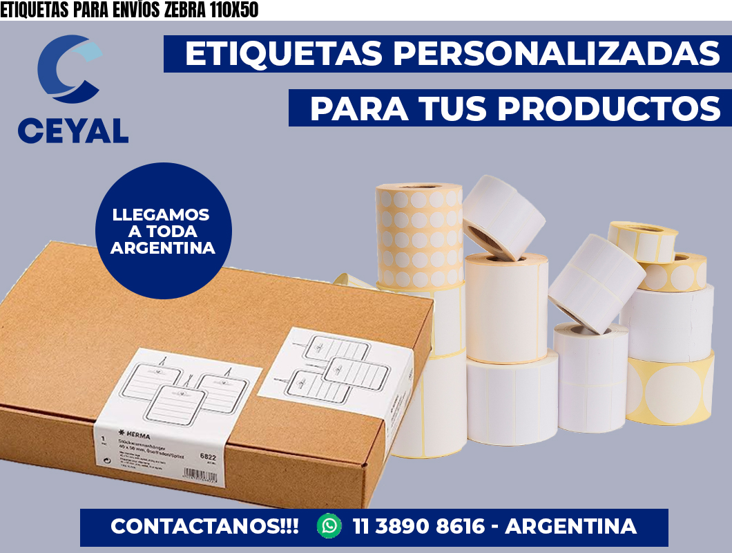 ETIQUETAS PARA ENVÍOS ZEBRA 110X50