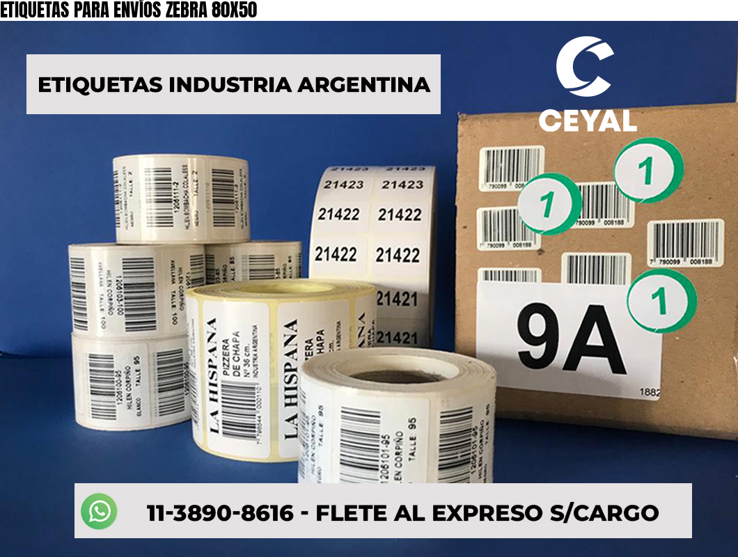 ETIQUETAS PARA ENVÍOS ZEBRA 80X50
